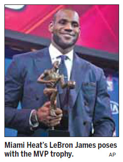 James wins MVP in a landslide