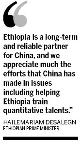 Li urges further Ethiopian ties