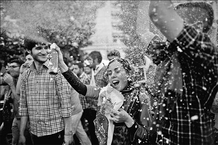 Iranians celebrate moderate's election