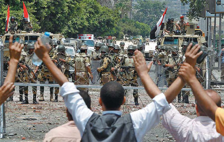 Calls for uprising after 42 shot dead in Cairo