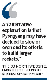 DPRK halt on rocket facility confirmed