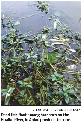 Polluted river flows with carcinogens