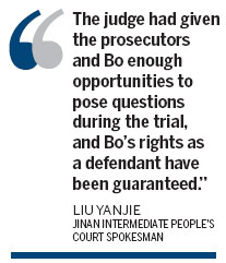 Bo Xilai denies charges of bribery