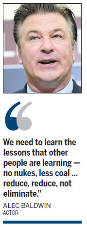 Baldwin touts green energy at book launch