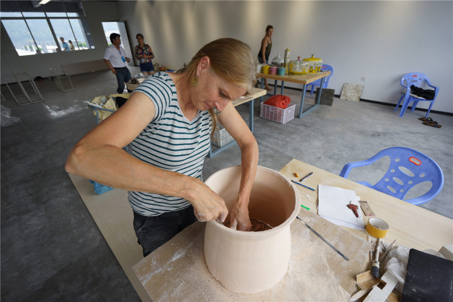 Artists create amazing works using traditional ceramics