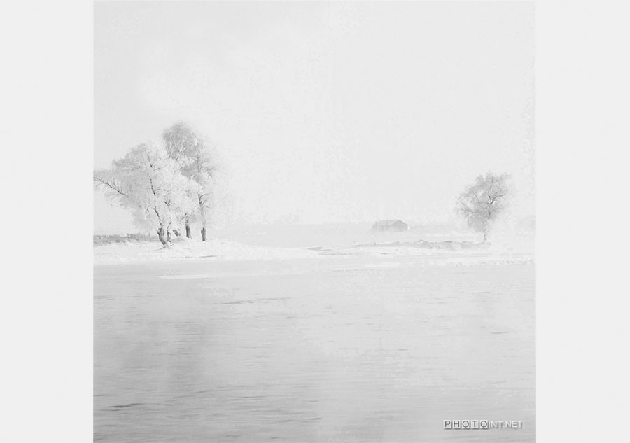 Amazing landscape of China in white and black