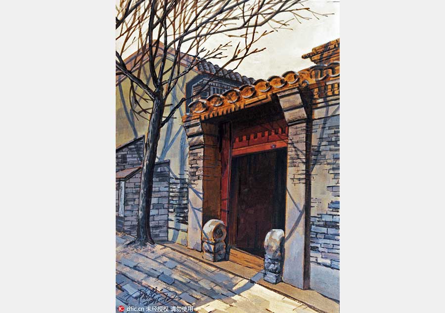 Beijing Hutongs revived in watercolors