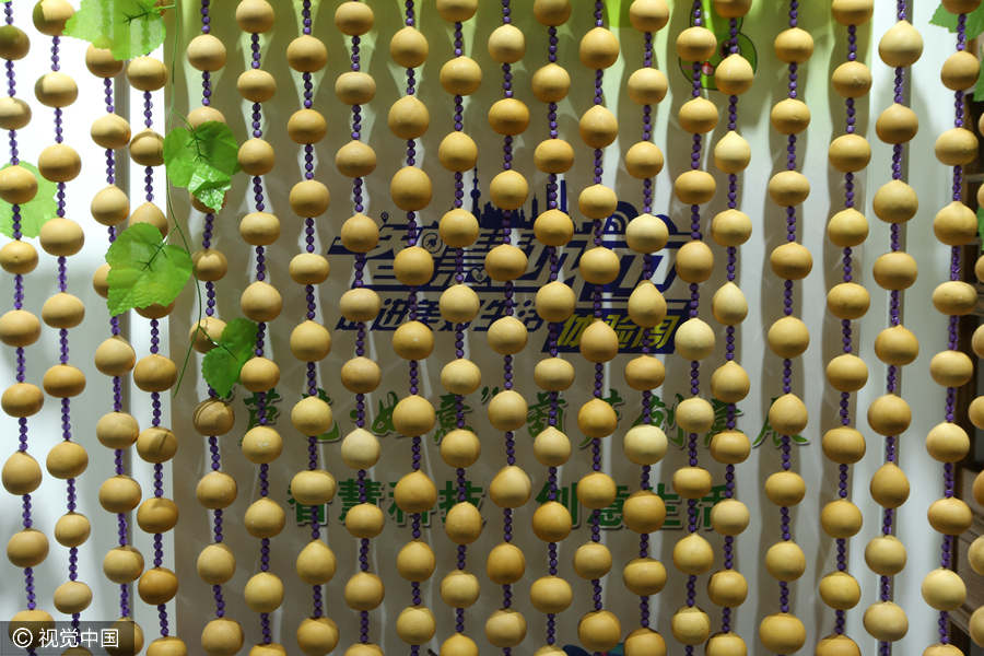Gourd creative crafts showcased in Shanghai