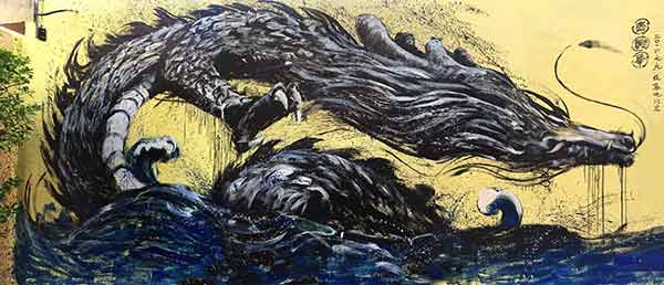 He covers Beijing in dragons