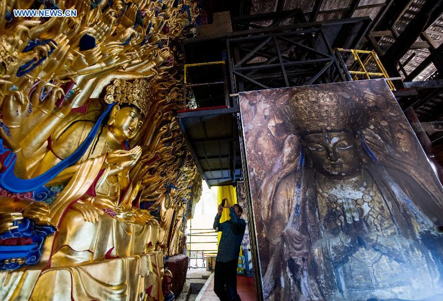 Restored Thousand-hand Bodhisattva to reopen next month