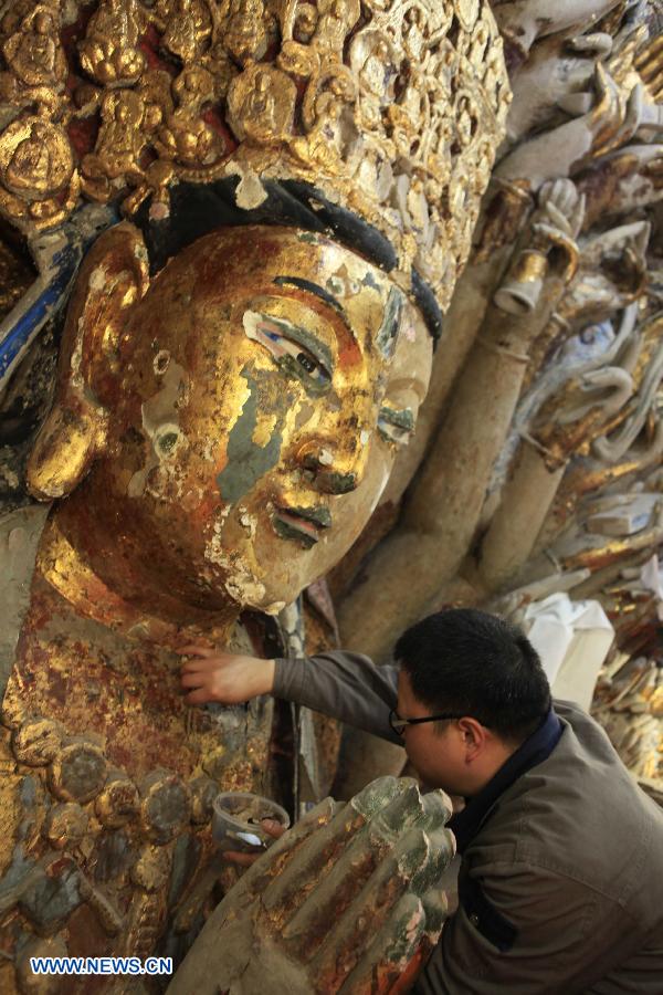 Restored Thousand-hand Bodhisattva to reopen next month