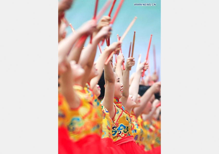 'Shisanfan drum and gong' performed in E China