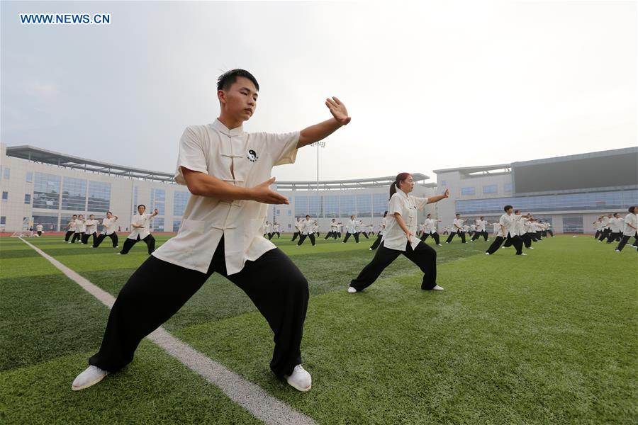 Tai chi lovers practice tai chi to greet Fitness Day across China