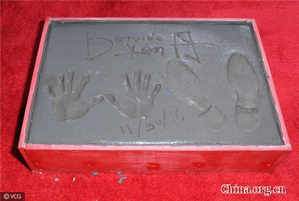 Donnie Yen leaves hand and foot prints in Hollywood