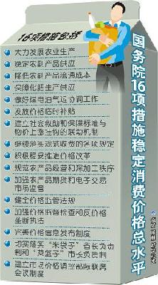 國(guó)務(wù)院出臺(tái)16項(xiàng)措施穩(wěn)定消費(fèi)價(jià)格總水平
