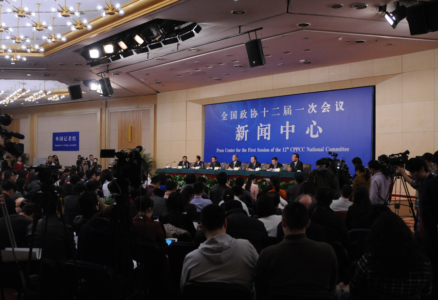 全國政協十二屆一次會議第二場記者會