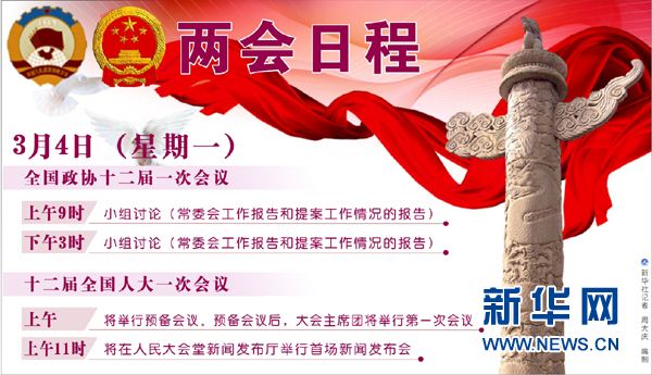 3月4日兩會日程預告