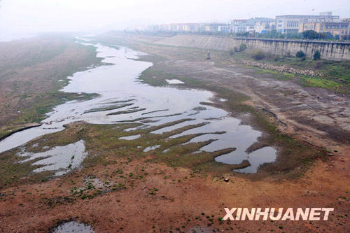 來水量減少 湘江長沙段水位回落