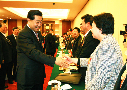 全國政協主席賈慶林看望福建代表團代表