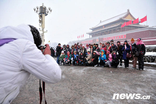 風雪天安門