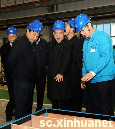 賀國強在四川考察災區恢復重建及監督檢查工作