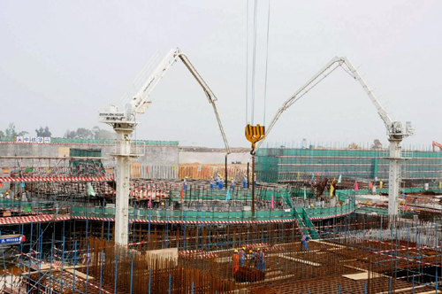 廣西防城港核電項目準備澆灌機組核島