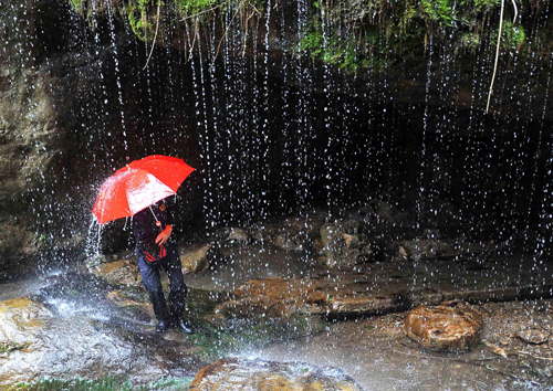 初夏時節觀瀑布