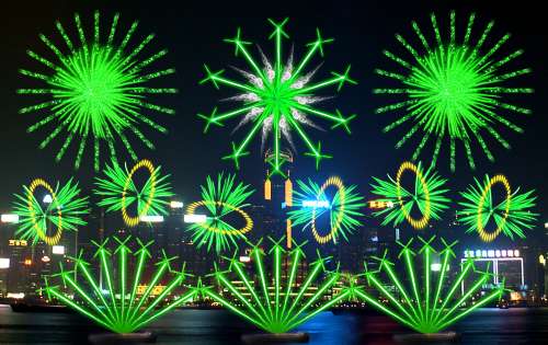 慶祝國慶61周年 香港維港逾二萬枚煙花綻放