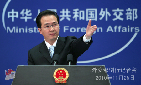 25日外交部發(fā)言人洪磊舉行例行記者會