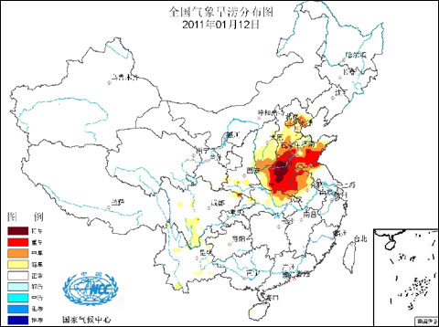 中國北方大部降水稀少 九省市遭遇冬旱大考