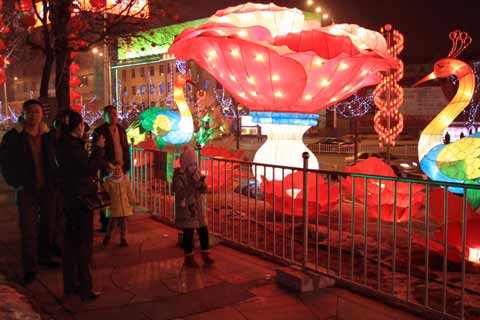 火紅花燈為港城煙臺春節添彩[組圖]