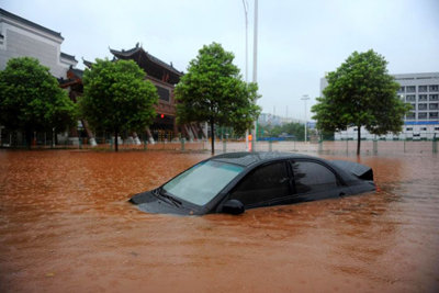 暴雨突襲長沙 部分路段被淹(圖)