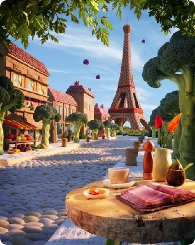 神奇！絕美食物風景畫