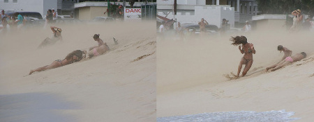 攝影師拍飛機“擦著”人頭降落奇景