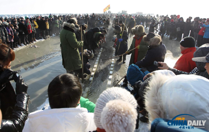 直擊吉林查干湖冬季捕魚