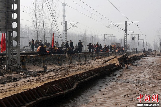 直擊山西洪洞受災現場 部分鐵路恢復通車