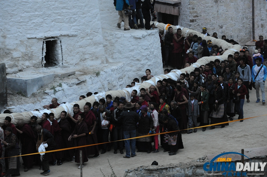 高清：拉薩雪頓節開幕 哲蚌寺展佛