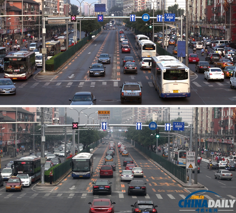 北京首條“潮汐車道”正式開通