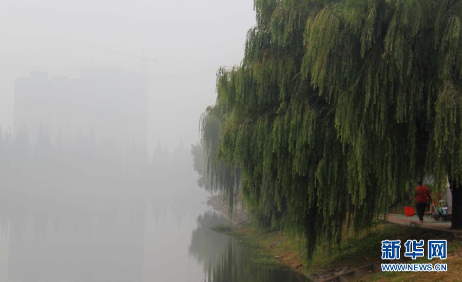 全國多地遭遇霧霾 大明湖成“白紙”一張