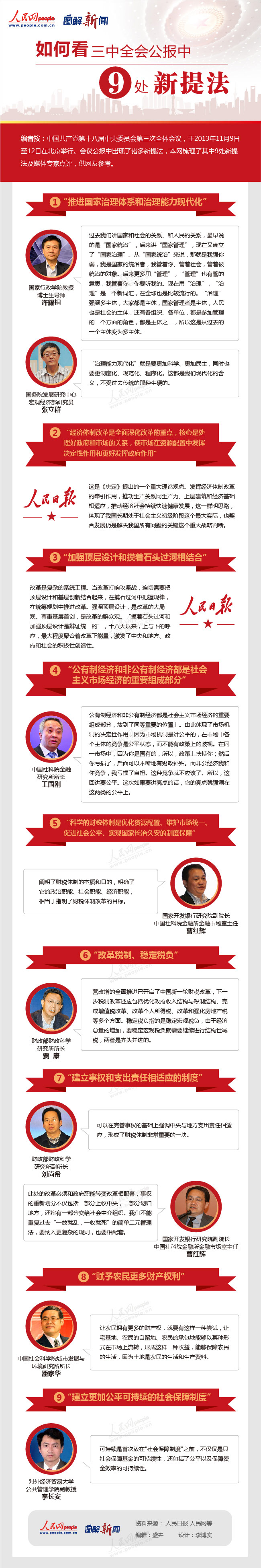 圖解新聞：如何看三中全會公報中的9處新提法？