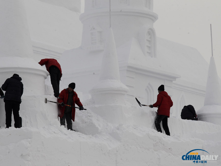 大型雪雕亮相吉林長春