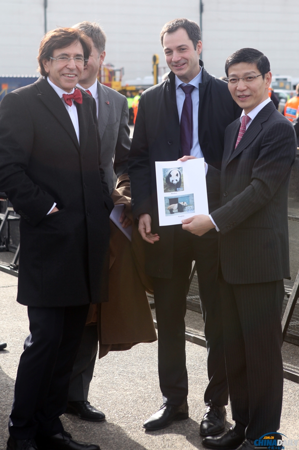 大熊貓“星徽”“好好”抵達比利時