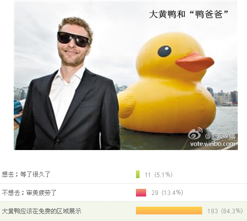 8成網友認為大黃鴨應該免費展示