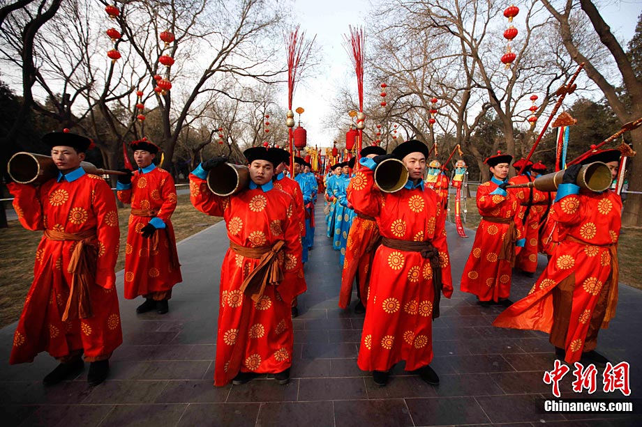 天壇公園舉行祭天儀仗和祭天樂舞排練