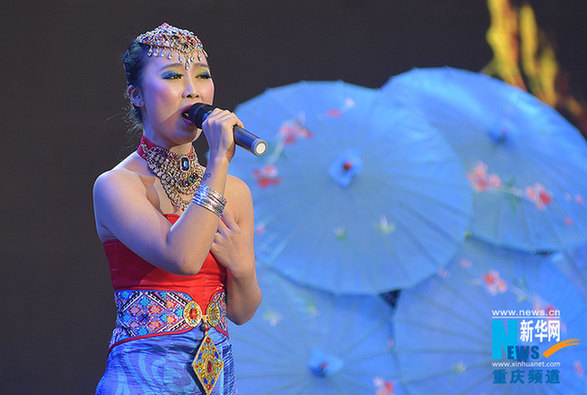 圖為重慶市委常委、政法委書記劉學(xué)普正在致辭