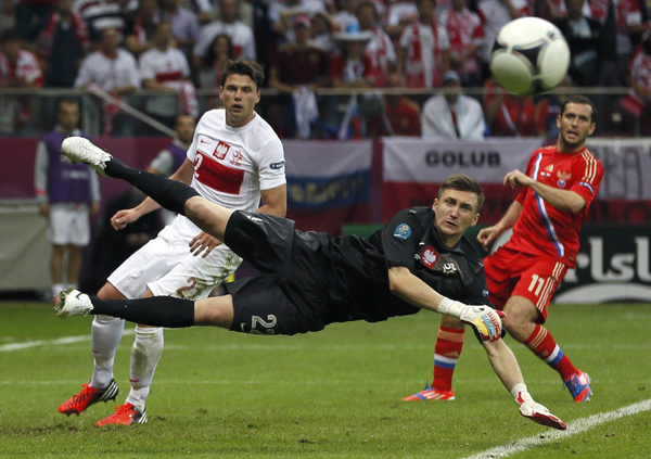 歐洲杯：扎戈耶夫2場(chǎng)3球 俄羅斯1:1戰(zhàn)平波蘭