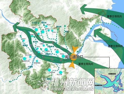 福州擬辟10條城市風道 引海上季風入城降溫吹霾