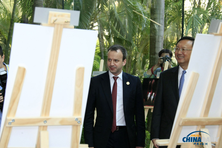 俄羅斯總理梅德韋杰夫攝影圖片展博鰲展出