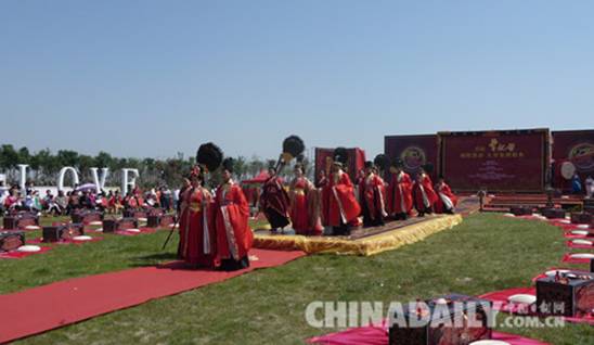 唐山曹妃甸舉辦漢唐式集體婚禮