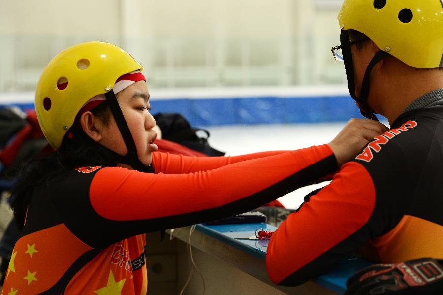 中國特奧速滑隊備戰(zhàn)世界冬季特奧會